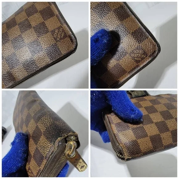 Authentic Louis Vuitton Damier Ebene Canvas Zippy Wallet Brown - Picture 14 of 16